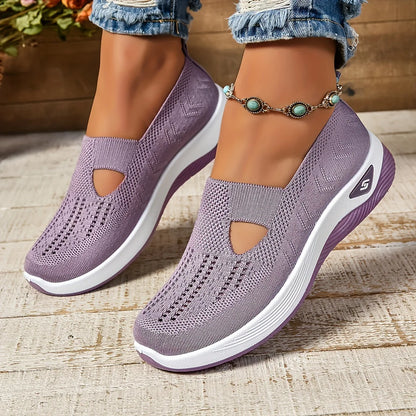 Spring Breathable Mesh Flats Shoes for Women Comfortable Slip on Casual Shoes Woman Lightweight Soft Bottom Loafers Plus Size 43
