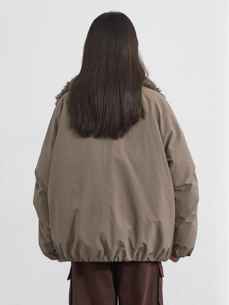 CHIC VEN Women Down Coats Loose Casual 90 White Duck Down Jacket Plush Splice Female Warm Overcoat Autumn Winter 2025