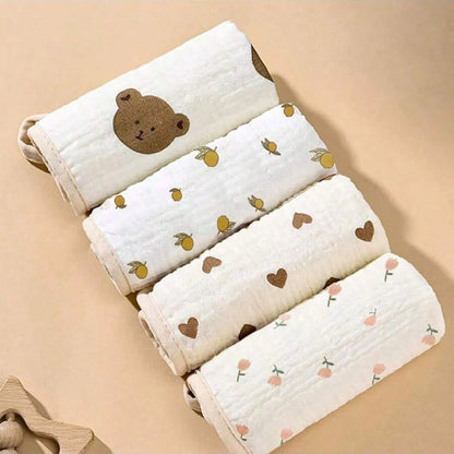 5Pcs Baby Towels, Ultra-Soft and Comfortable Newborn Washcloths, Multifunctional and Versatile, Washable Repeatedly, Soft and Skin-Friendly, Suitable for Baby Use, Perfect as a Gift