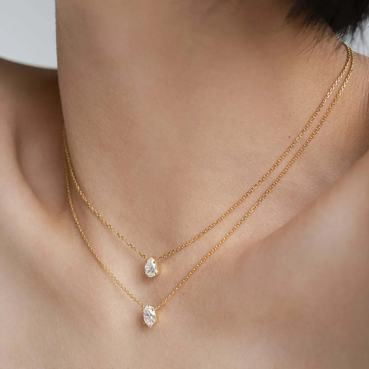 Trendy Zircon Pendant Necklace For Women Multilayer Chain Choker Fashion Female Party Shiny Jewelry Gift