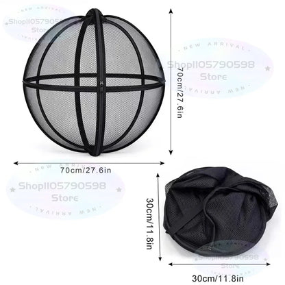 Panoramic Pop-Up Rolling Cat Playpen Ball 360° ,Foldable Mesh Spherical Cage, Portable Lightweight Catio Outdoor Cat Enclosure