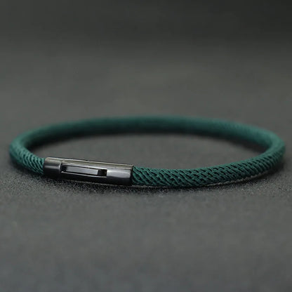 Minimalist Elegance Rope Bracelet Men Grade A 4mm Thread Braslet Homme Stainless Steel Buckle Pulseiras Masculina Armband Herren