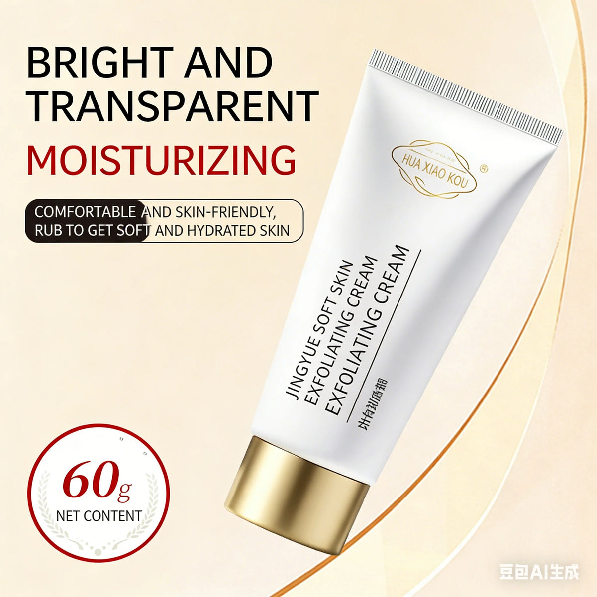 Gentle Face Exfoliating Cream, Pore Minimizing Deep Cleansing Non-Irritating Facial Exfoliator Scrub for Smoothi