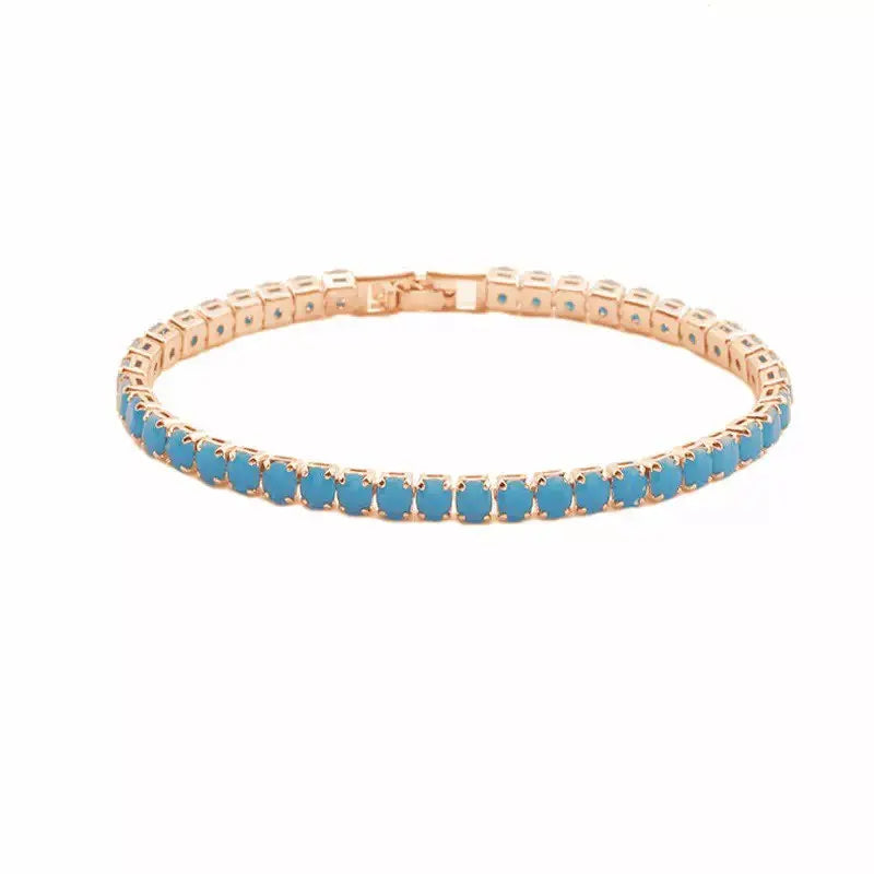 MxGxFam ( 19 cm 17 cm x 4 mm ) Promotion Gold Plated 18 k Multiple Colors Powder Zirconia Bracelet For Women Fashion Jewelry