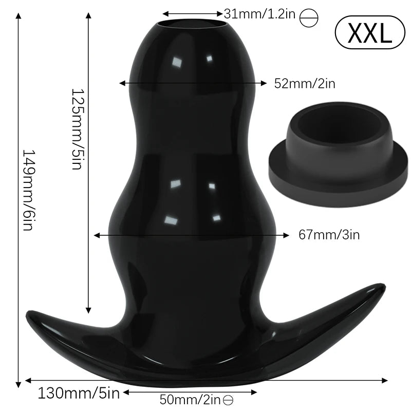 Hollow Speculum Peeking Anal Beads Butt Plug with Stopper Expander Tunnel Transparent Anus Dilation Adult Women Men Gay