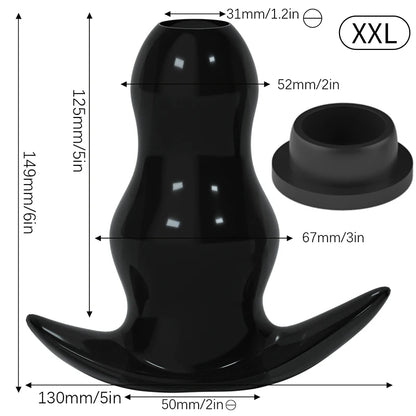 Hollow Speculum Peeking Anal Beads Butt Plug with Stopper Expander Tunnel Transparent Anus Dilation Adult Women Men Gay