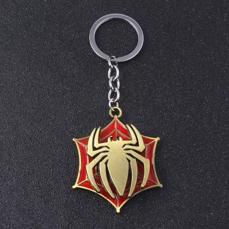 Movie Rotatable Spider Blade Keychain Creative Spider Keyring Cosplay Props Handsome for  Men Women Backpack Jewelry