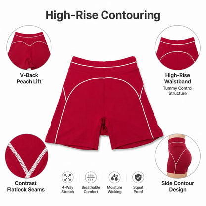 High Waist Stripe Fitness Yoga Shorts for Woman's Quick-Dry Breathable Hip-lifting Summer Gym Running Color Blocking Yoga Shorts