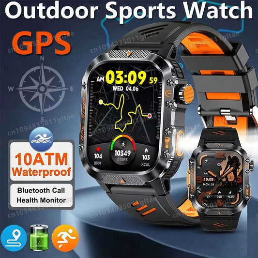 2026 New SmartWatch Men Militray Outdoor GPS Tracking Sport  Watches Heart Rate Sleep Waterproof Smart Watch IOS Android HT30