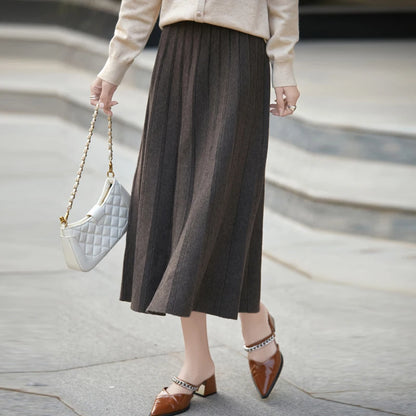 Autumn And Winter New 100% Pure Wool Hip Skirt Fashion Sexy Slim Skirt High Waist Cashmere Knit Skirt