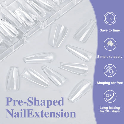 160/320pcs False Nails Full Cover Press-On Nails Coffin Stiletto Soft Gel False Nails Pieces for DIY Nail Extension salon tools