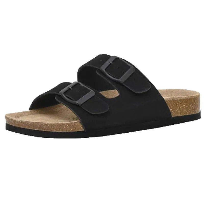 Shevalues Women's Suede Clogs Classic Cork Slippers Leather Mules Men Cork Footbed Sandals Comfort Beach Shoes with Arch Support