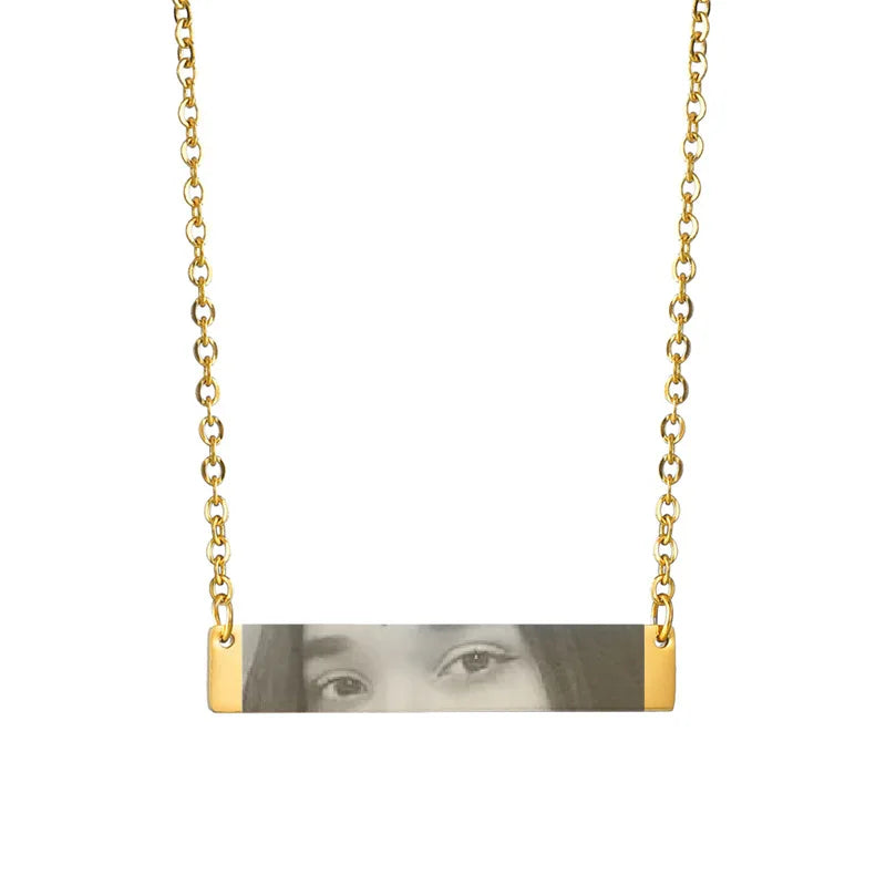 Personalized Eyes Necklace for Men Women Custom Eye Picture Pendant Necklace Engraving Name Necklaces Jewelry Gifts for Him Her