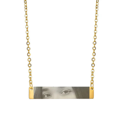 Personalized Eyes Necklace for Men Women Custom Eye Picture Pendant Necklace Engraving Name Necklaces Jewelry Gifts for Him Her