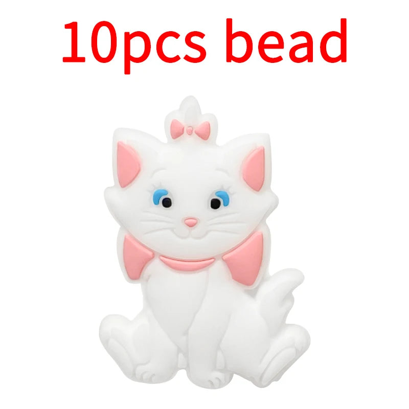 10pcs Silicone Cartoon Bead Baby Pacifier Bead Pacifier Chain Accessories Ornaments