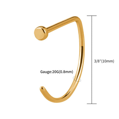 5pcs/lot Right Grand ASTM F136 Titanium 20G Open D Shape Nose Ring Hoop Tragus Cartilage Retainer Body Piercing Jewelry 8MM 10MM