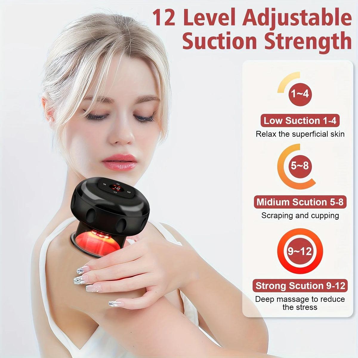 Multifunctional Cupping Scraping Massager, Pressure Release Safety Valve, Compact for Home Daily Massage