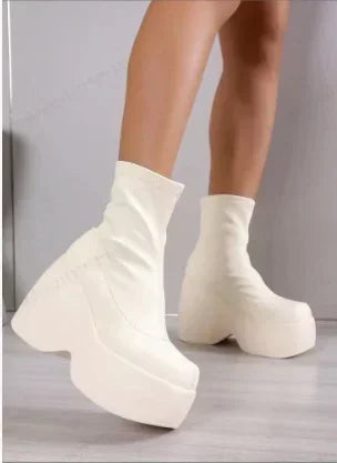 Women's Black Chunky Platform Boots