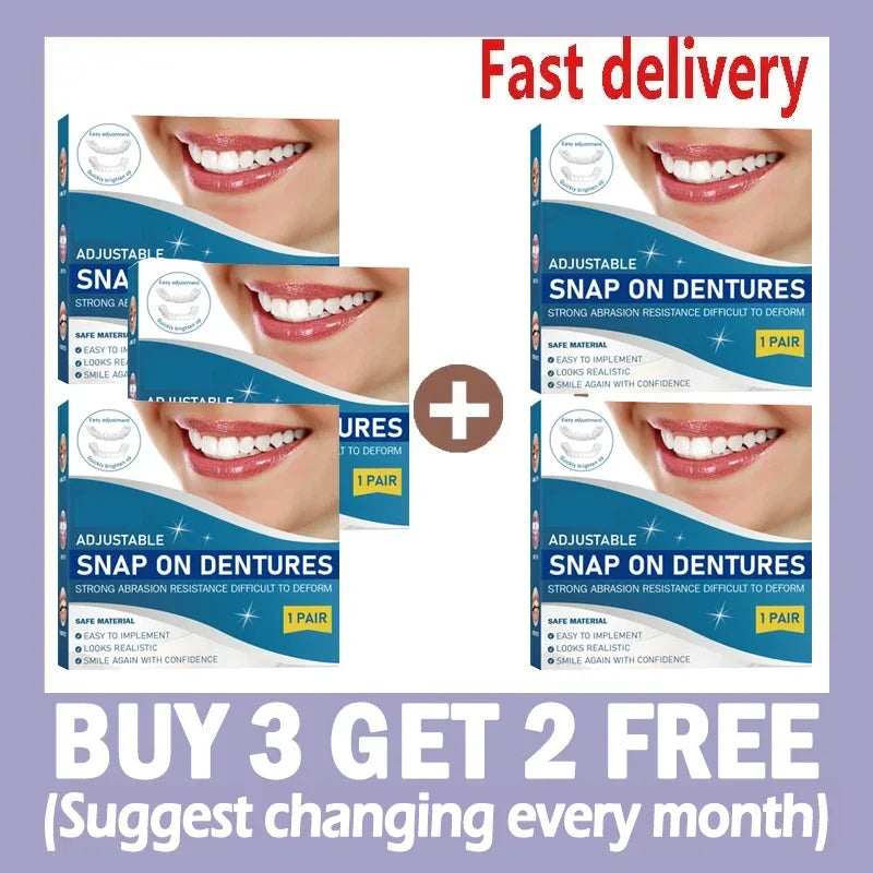Instant Adjustable Snap-On Denture Kit | Medical-Grade Invisible Teeth for Gap Repair & Temporary Crowns