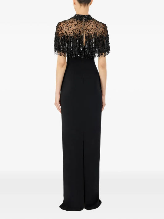 Women's High-Neck Beaded-Detail Evening Gown