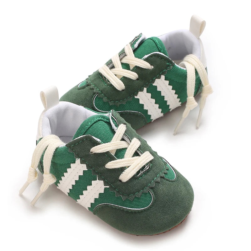 Baby Boys Girls Spring Autumn Shoes 0-1 Year First Walker Fashion Striped Rubber Soles Casual Sports Newborn
