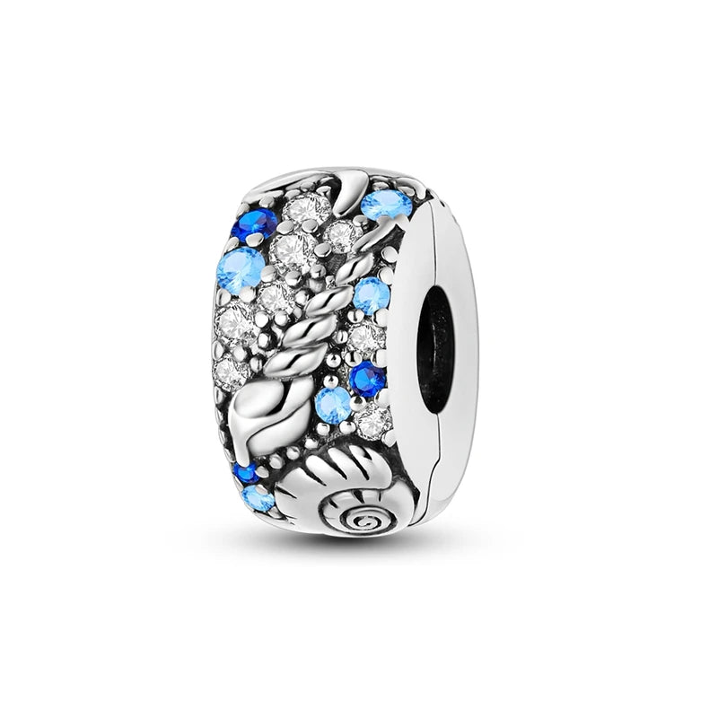 Original 925 Sterling Silver Clip Charm Inlaid Zircon Cat Butterfly Charm Silicone Spacer Beads For Women Bracelet DIY Jewelry