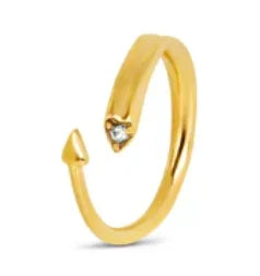 Crystal High End Non Tarnish Fashion Geometric Open Gold Plated Stainless Steel Rings for Women Wedding Ring Jewelry