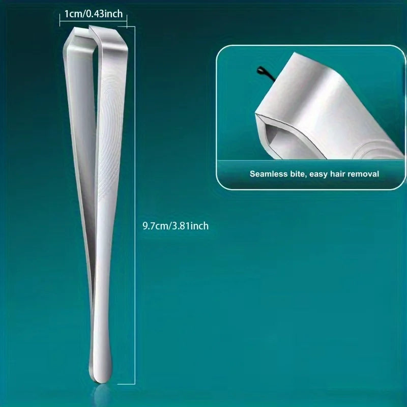 Stainless Steel Thickened & Widened Precision Eyebrow Tweezers, High-Precision Hair Removal Tweezers for Men’s Beard