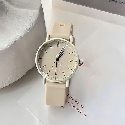 Fashion Candy Color Silicone Band Women Quartz Watch Arabic Dial Girls Students Wristwatch