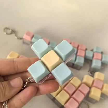 1/4/5/9 Button Keyboard Fidget Clicker Mechanical Keyboard Fidget Keychain For Gifts To Pass The Boring Time