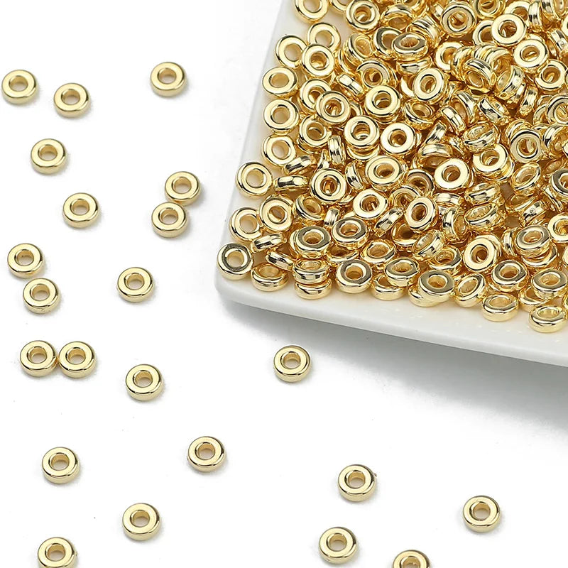 100-400pcs Gold Color Beads 4mm 6mm CCB Cube Crown Heart Pendant Star Spacer Loose Beads for Love Jewelry Making Bracelets DIY S