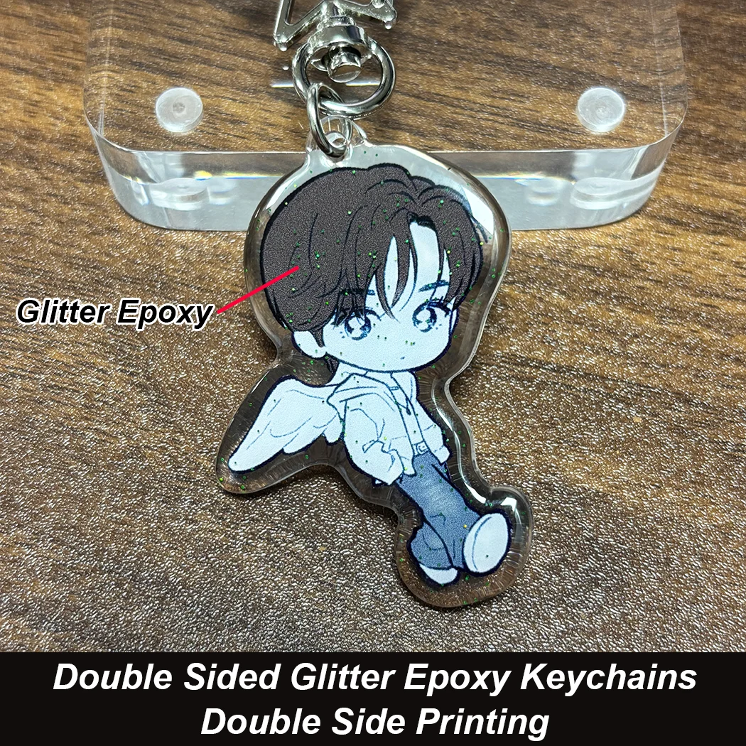 Personalized Acrylic Keychain Charm Logo Keychain DIY Photo Transparent Printing Design Anime Custom Acrylic Keychains