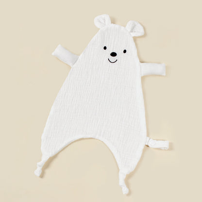 New Design Baby Comforting Towel Organic Cotton Muslin Smile Bear Saliva Scarf For Children Kids Comfort Sleep Blanket