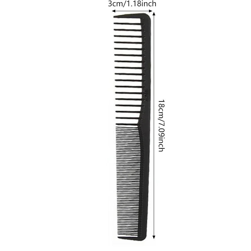 1/3/6/12/24pcs Fine Cutting Wide Tooth Hair Barber Carbon Fiber Salon Hairdressing Comb Heat Resistant Styling Grooming Comb