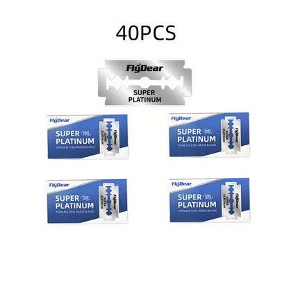 Bulk Pack Double Edge Razor Blades 10/20/30 PCS Stainless Steel Shaving Scrapers Portable Bald Head Shavers for Men Rust-Free Ho