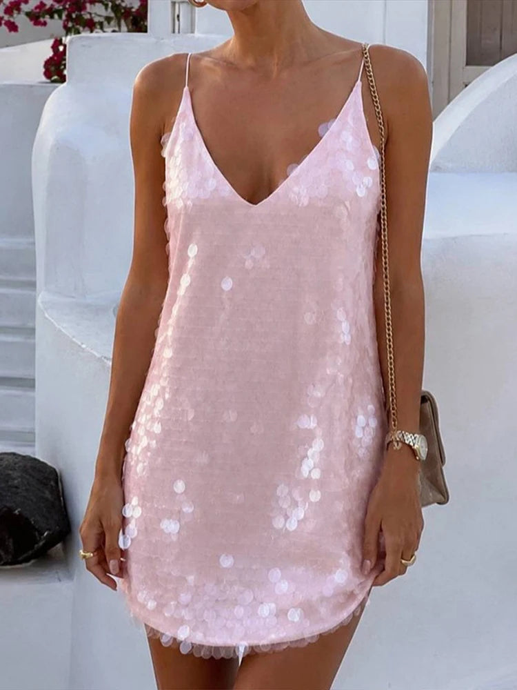 Beach Sequin Women's Skirt Summer White Straight Casual Y2k Mini Skirts With Paillette New Vacation Party Clothes Beachwear 2026