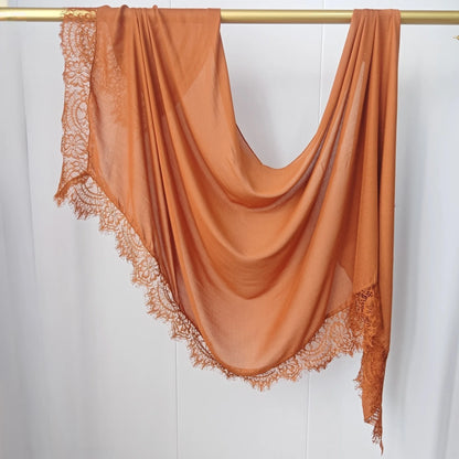 Ramadan Rayon Cotton Modal Hijab Scarf Lace L Edge Splicing Turban Breathable Shawl Cotton Plain Scarf Headscarf Women Hijabs