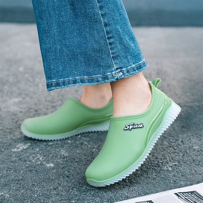women's plush rain shoes warm waterproof galoshes woman low top rainshoes female chef work shoes ladies green water shoes 2026