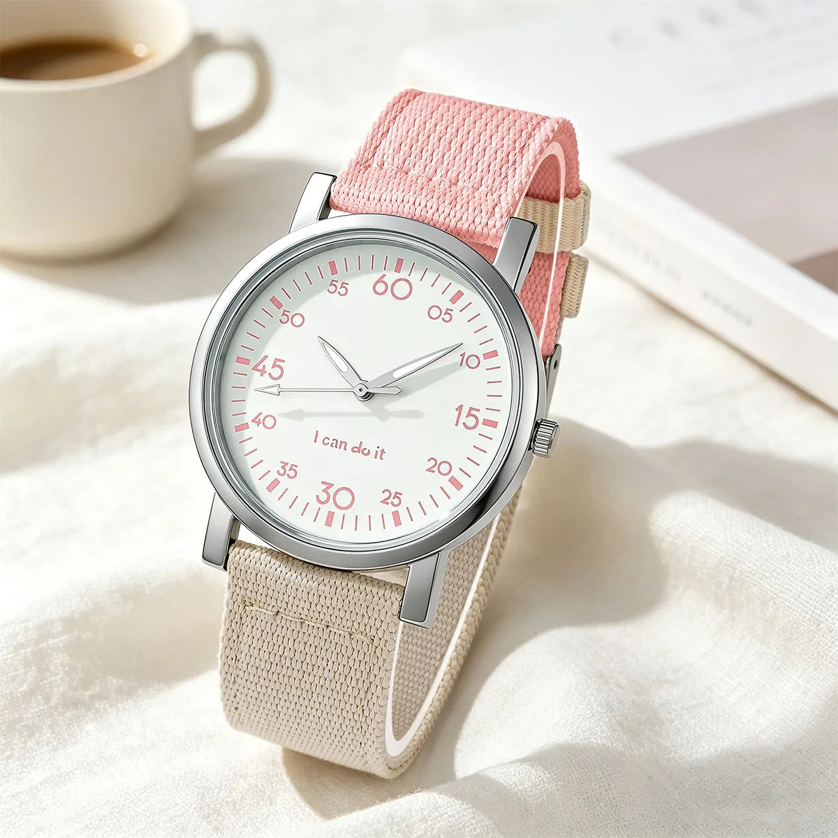 Women Quartz Watch Nylon Strap Simple Analog Wristwatch Ladies Watches
