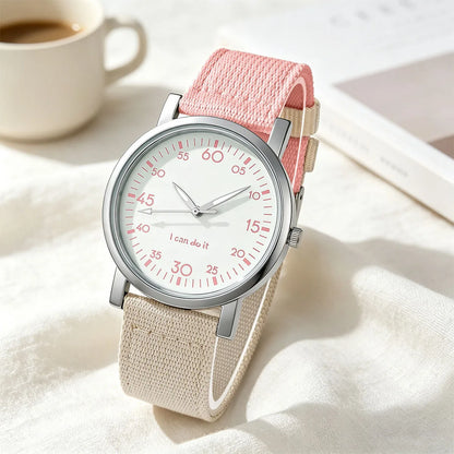 Women Quartz Watch Nylon Strap Simple Analog Wristwatch Ladies Watches