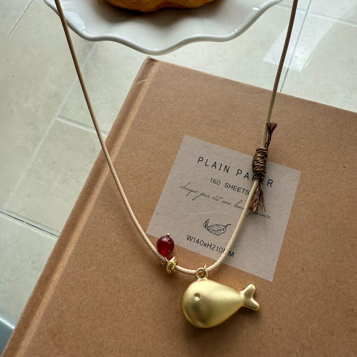 XIYANIKE Cute Golden Fish Braided Rope Adjustable Necklaces For Women Niche Fashion New Sweater Jewelry Accessory Gift Party