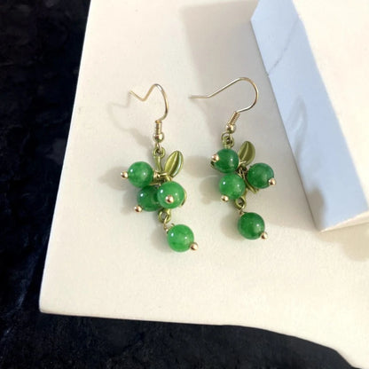 Cute Berries Earring Creative Berry And Leaves Design Beaded Earrings For Gifts Wholesale Cute Fruit Earrings Custom Packaging