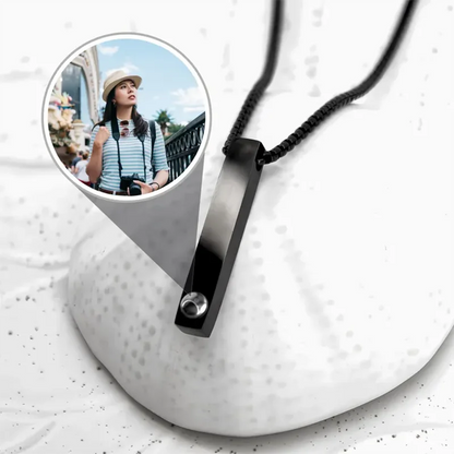 DHQH Customized Photo Straight Bar Male Projection Necklace Personalized Picture Columnar Projection Pendant Male Jewelry Gift