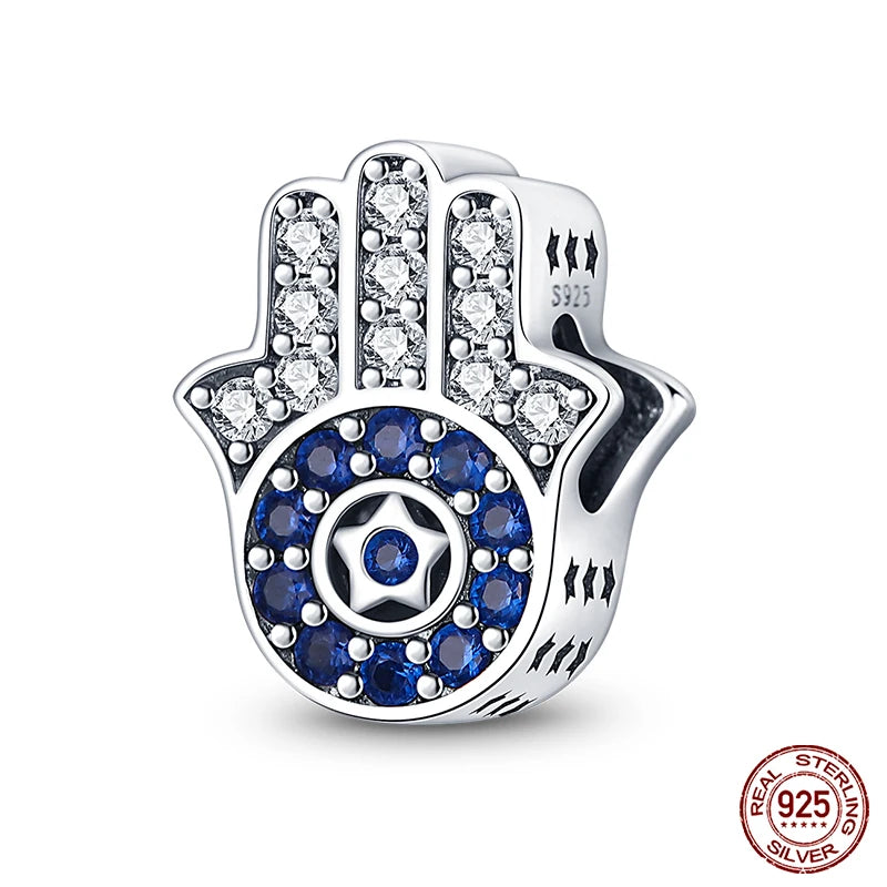 100% Real 925 Silver Classic Devil's Eye Charms Beads For Women Fit Original Qikaola Bracelets Fine DIY Jewelry Making