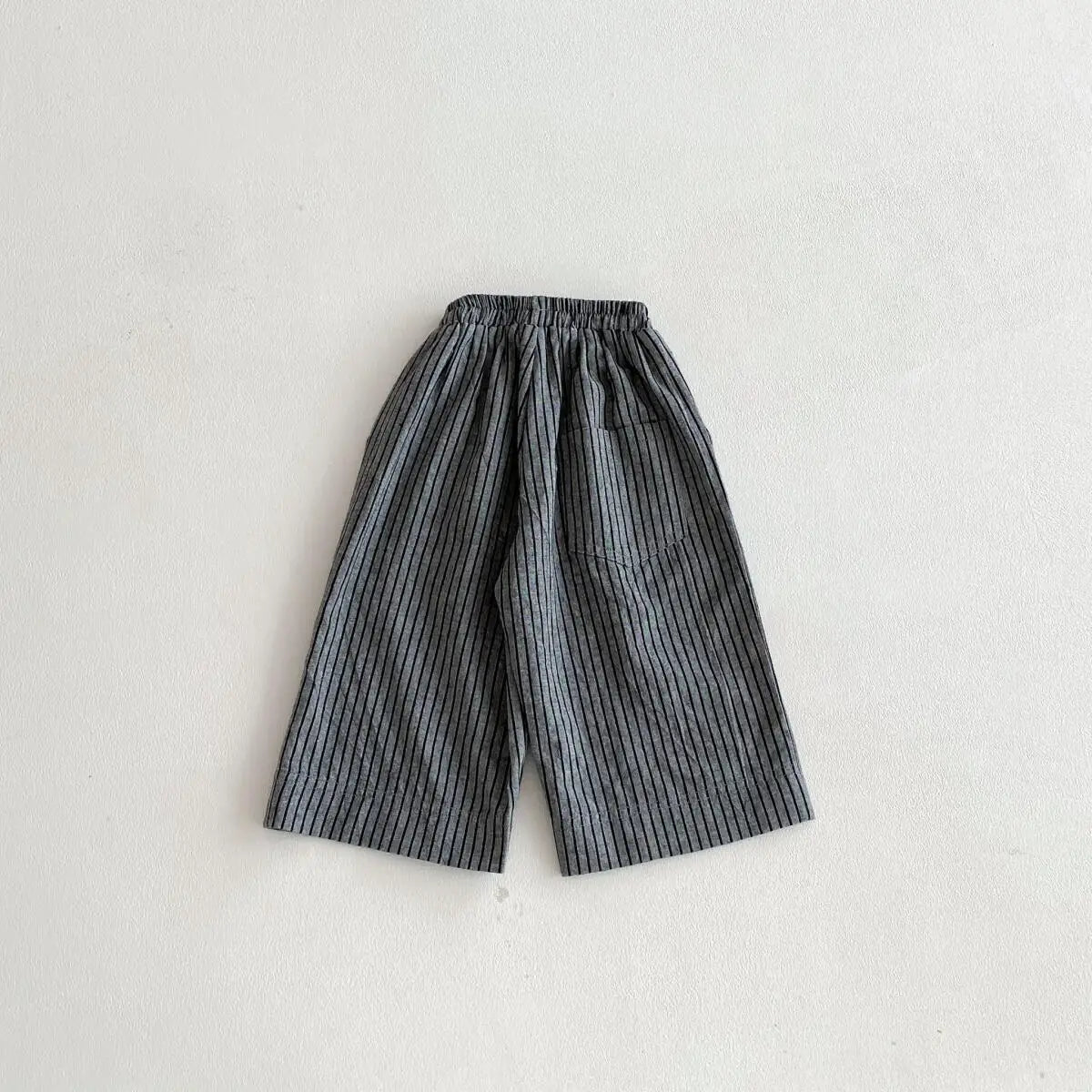 Boys Girls Linen Cotton Stripe Trousers For Children's Clothes Fall Spring Boy Loose Casual Harem Pants Kids Long Pants for 1-7T
