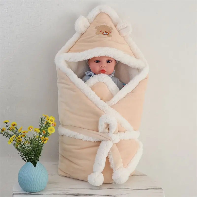 Baby baby's blanket winter thickened newborn baby  supplies autumn and winter outing cloak anti-startle quilt