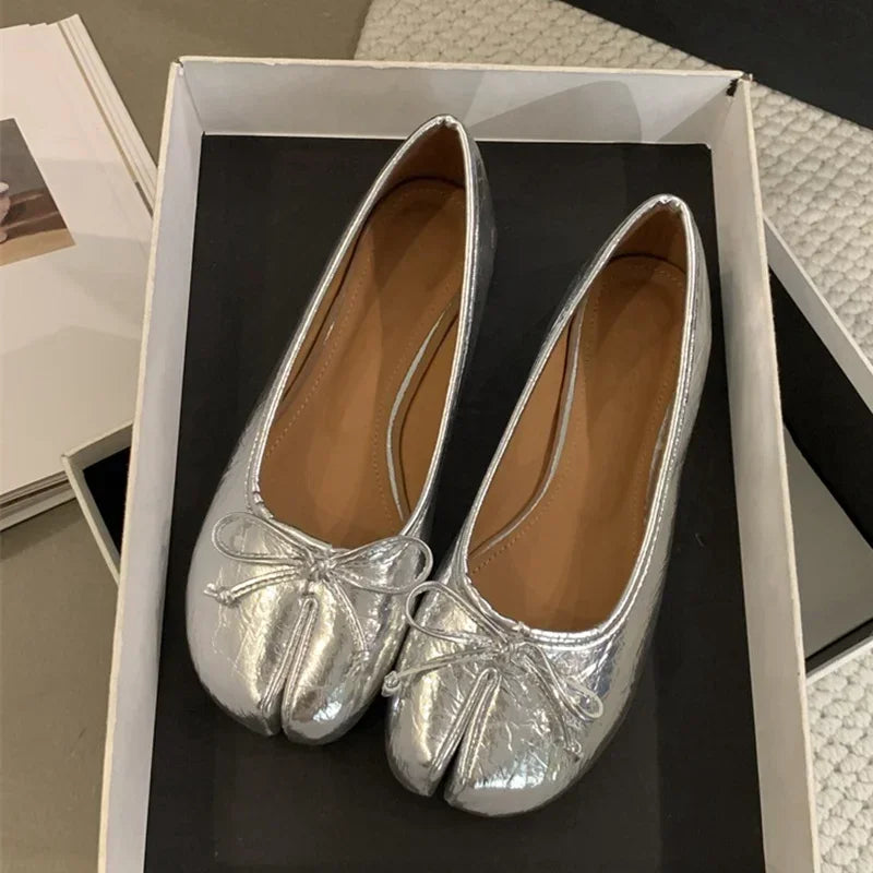New Brand Women Flats Soft Ballet Shoes Slip On Loafers Soft Moccasins Tabi Ninja Casual Shoes Mujer Ladies Shoes Bow Knot Mujer