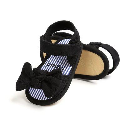 Baby Summer Beach Sandals with Butterfly Bow 0-18 Months Neonatal Casual Shoes Fashionable Indoor and Outdoor Flat Shoes