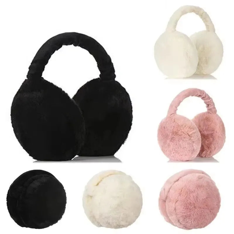 1/2/4pcs Solid Soft Plush Ear Keep Warmer Winter Earmuffs For Women Men Fashion Outdoor Earflap Protection Ear-Muffs Ear Cover