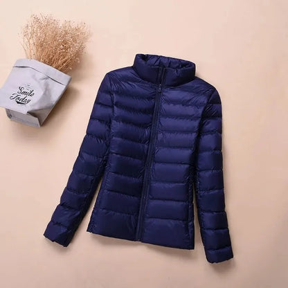 Autumn Winter New Parkas Down Coat Women's Short Stand-UP Collar Hooded Warm Cotton Padded Jacket Large Size Outcoat Female Tops